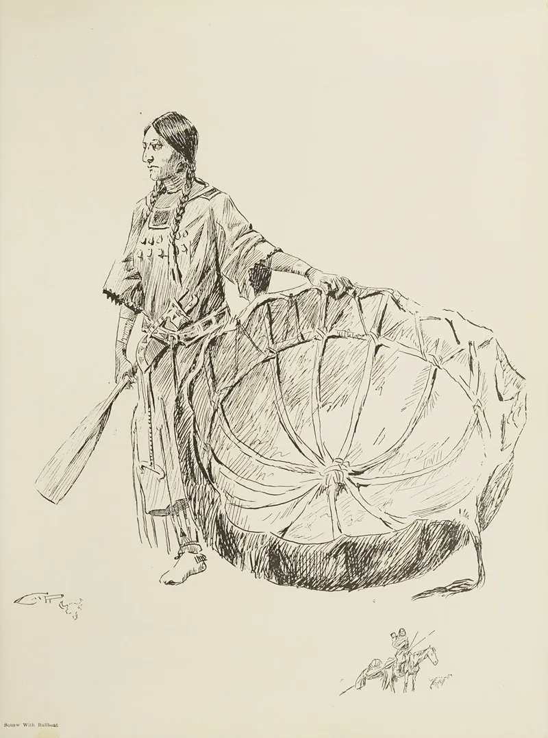 Squaw With Bullboat