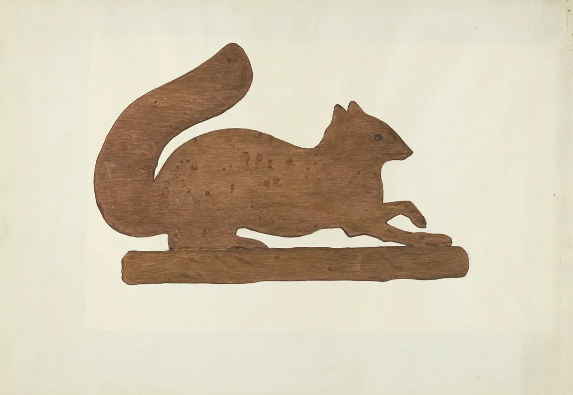 Squirrel Weather Vane by Mildred E. Bent - Canvas Print