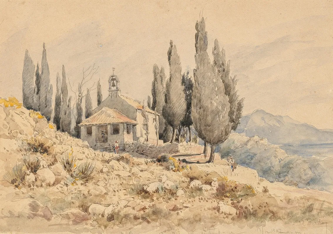 St Anna An Der Strase Nach Trebinje by Anton Perko - Canvas Print