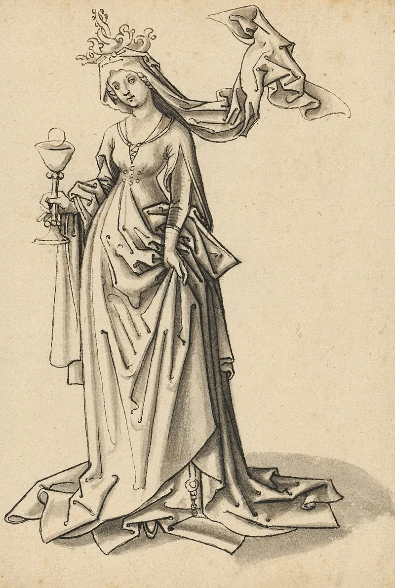 St Barbara 2 by Workshop of Hans Holbein the elder - Canvas Print