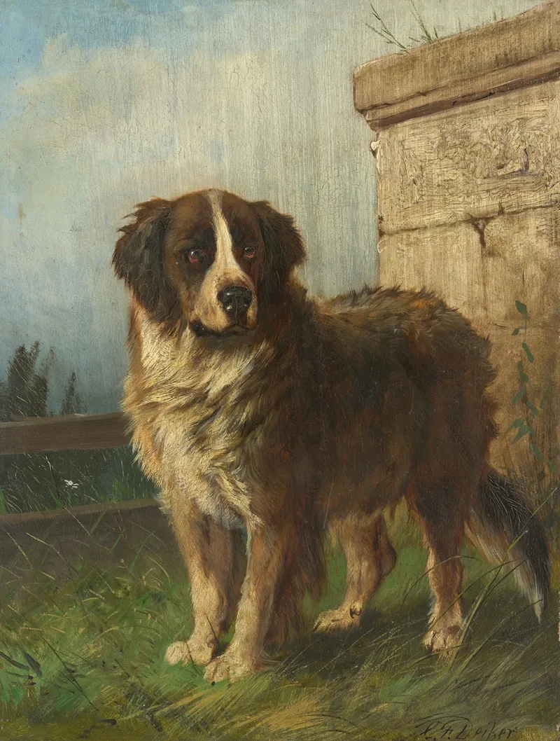 St Bernard In An Alpine Landscape
