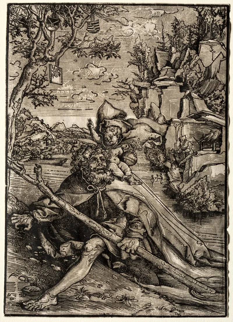 St Christopher by Lucas Cranach the Elder - Canvas Print