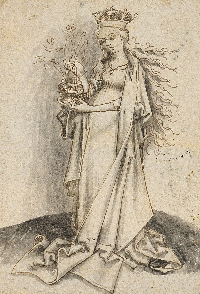 St Dorothea by Workshop of Hans Holbein the elder - Canvas Print