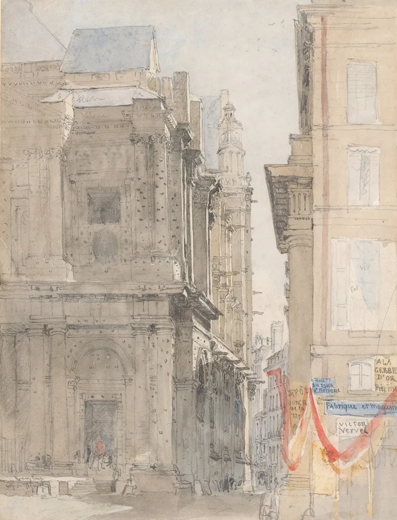 St Eustache Paris by David Cox - Canvas Print