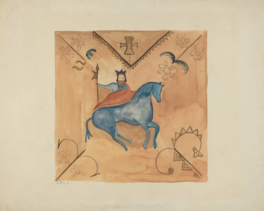 St George Painted On Deerskin