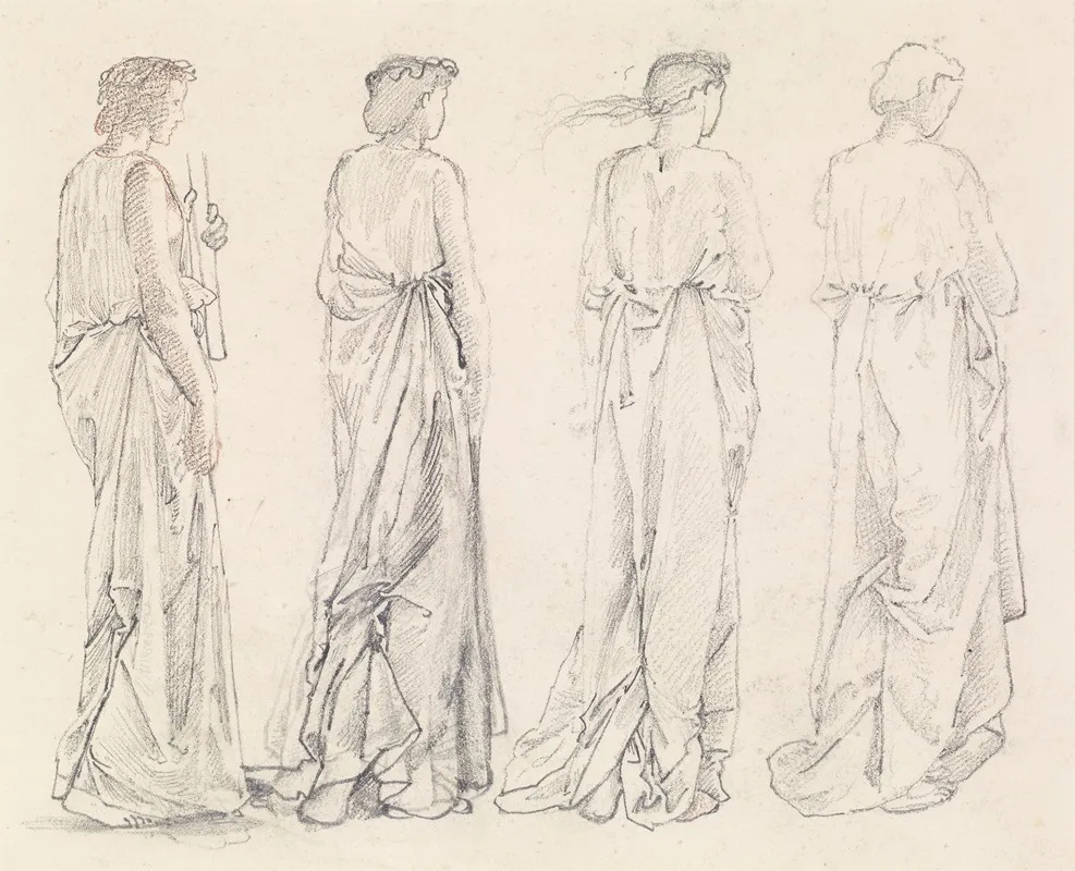St George Series Four Studies Of Female Attendants For The Princess Led To The Dragon