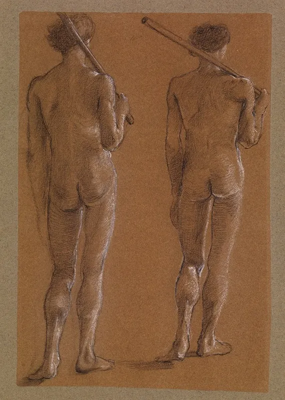 St George Series Male Nude Studies Of Two Soldiers For The Princess Led To The Dragon