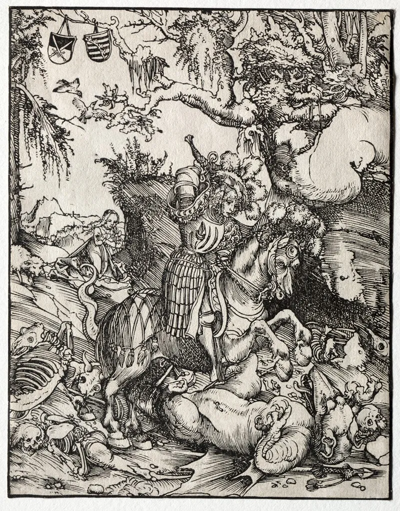 St George Slaying The Dragon by Lucas Cranach the Elder - Canvas Print