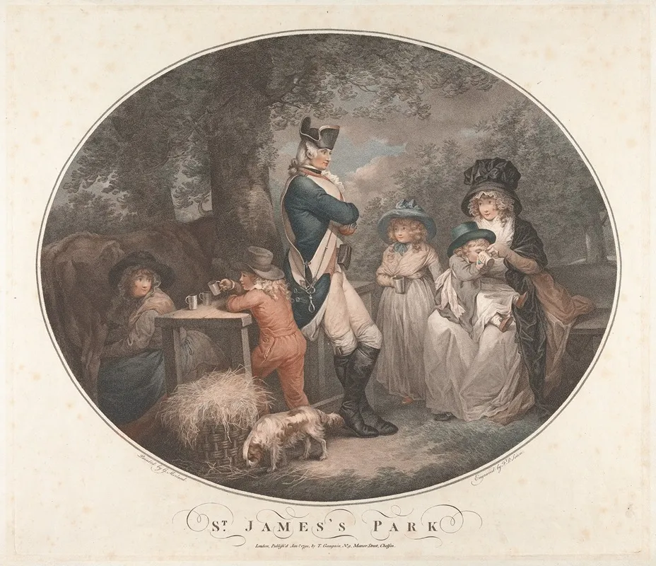 St James Park by George Morland - Canvas Print