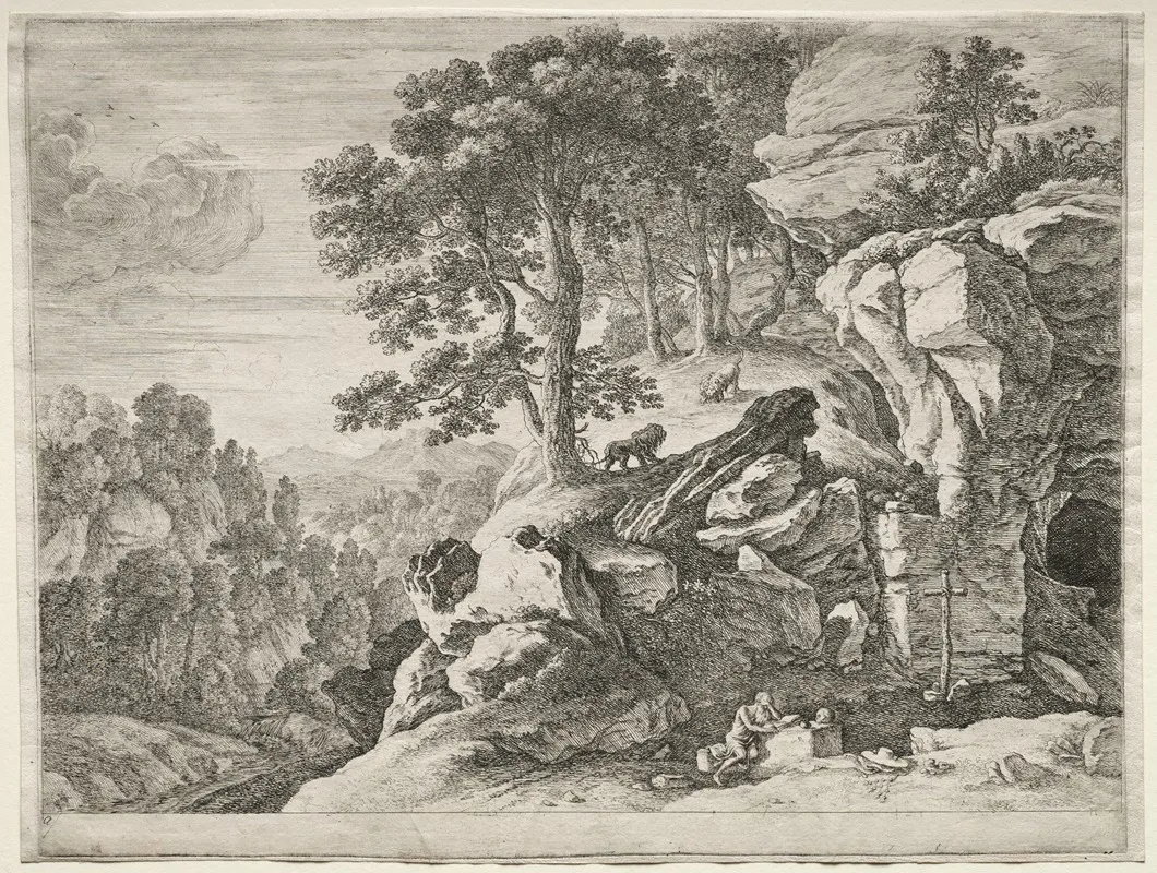 St Jerome In The Desert 3 by Herman van Swanevelt - Canvas Print