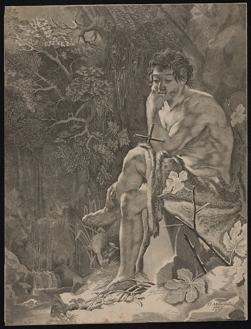 St John The Baptist In The Desert by Claude Mellan - Canvas Print