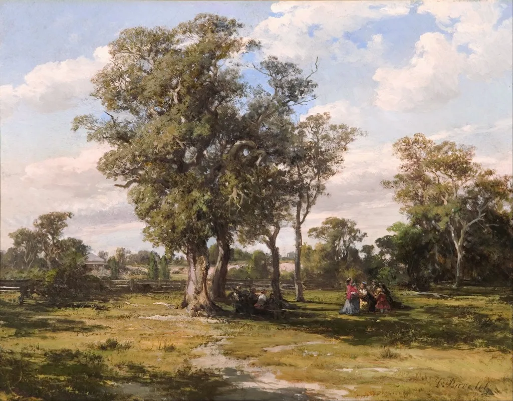 St Kilda Park by Louis Buvelot - Canvas Print