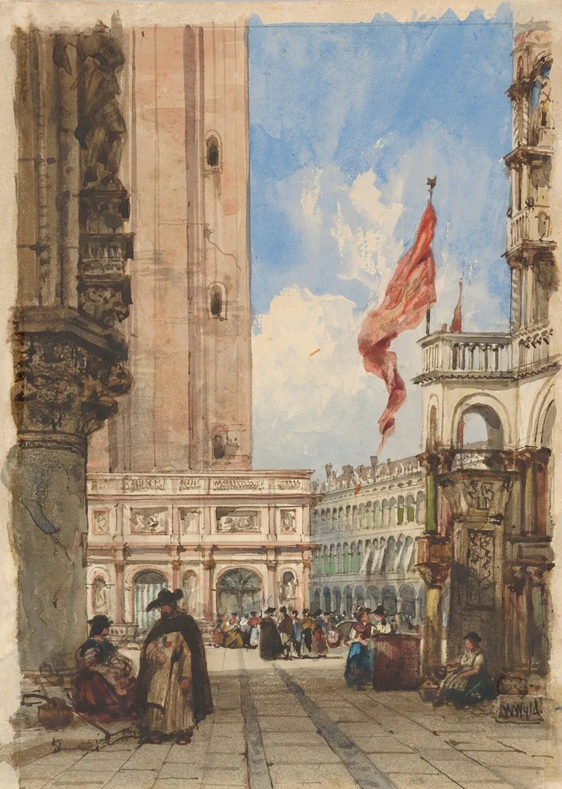 St Marks Square Venice With Loggetta