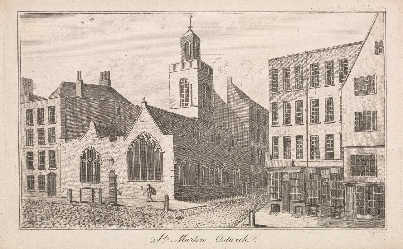 St Martin Outwich by James Basire the younger - Canvas Print