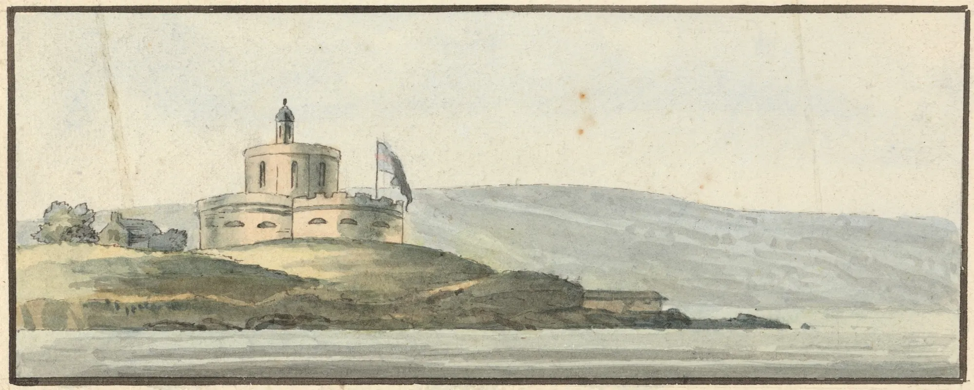 St Maws Castle Falmouth East South East by John Thomas Serres - Canvas Print