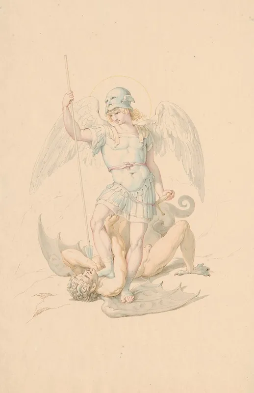 St Michael Vertrapt De Duivel by David Humbert de Superville - Canvas Print