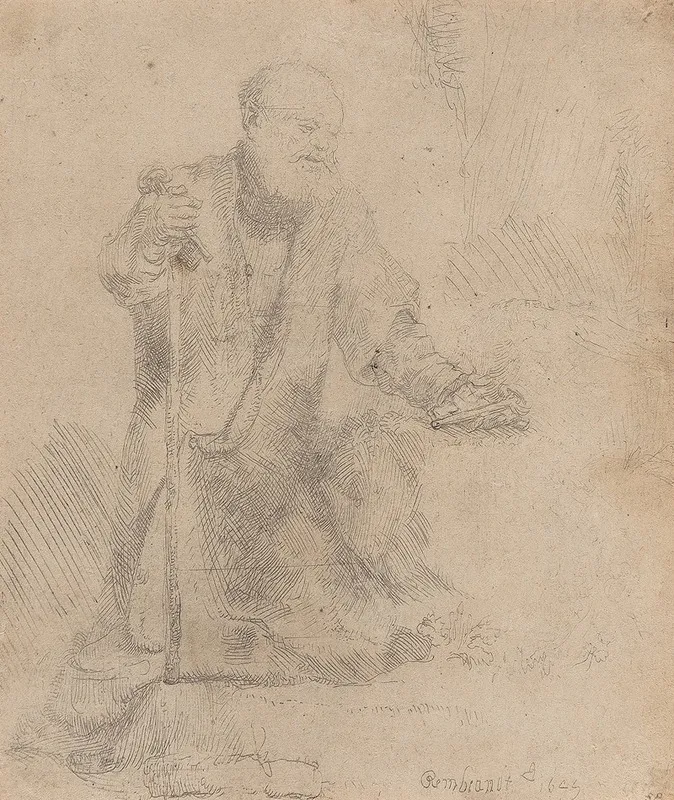 St Peter In Penitence by Rembrandt van Rijn - Canvas Print