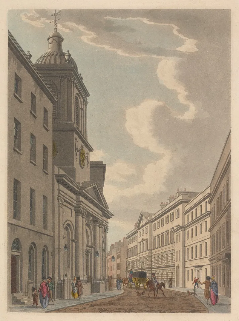 St Peter Le Poor Broad Street by Thomas Malton - Canvas Print