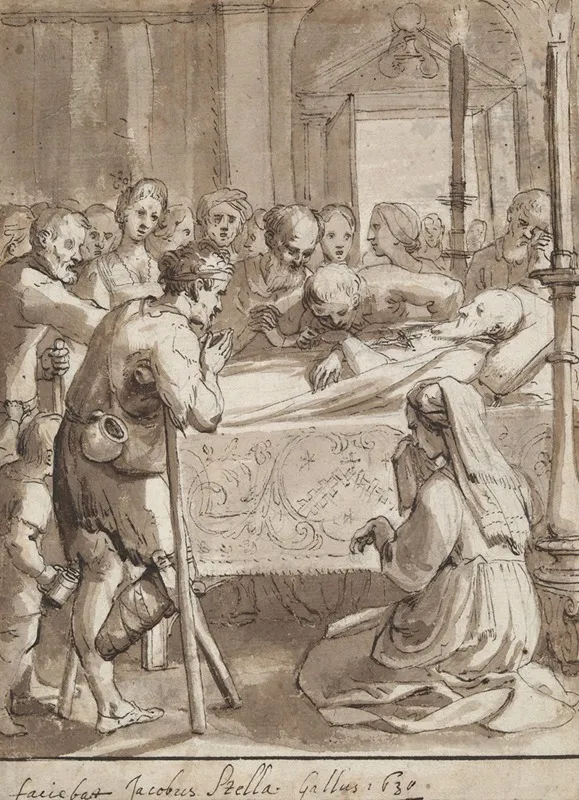 St Philip Visiting A Hospital by Jacques Stella - Canvas Print