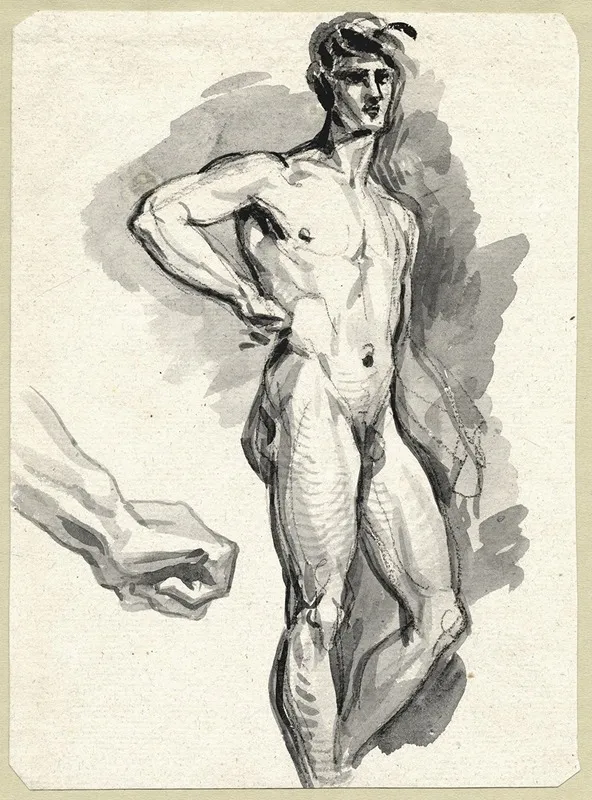 Staand Mannelijk Naakt Hand