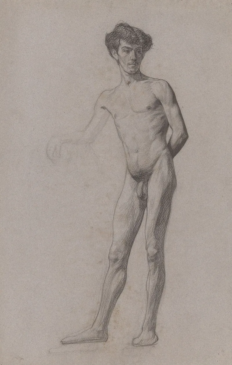 Staande Naakte Jongeman by Jan Veth - Canvas Print