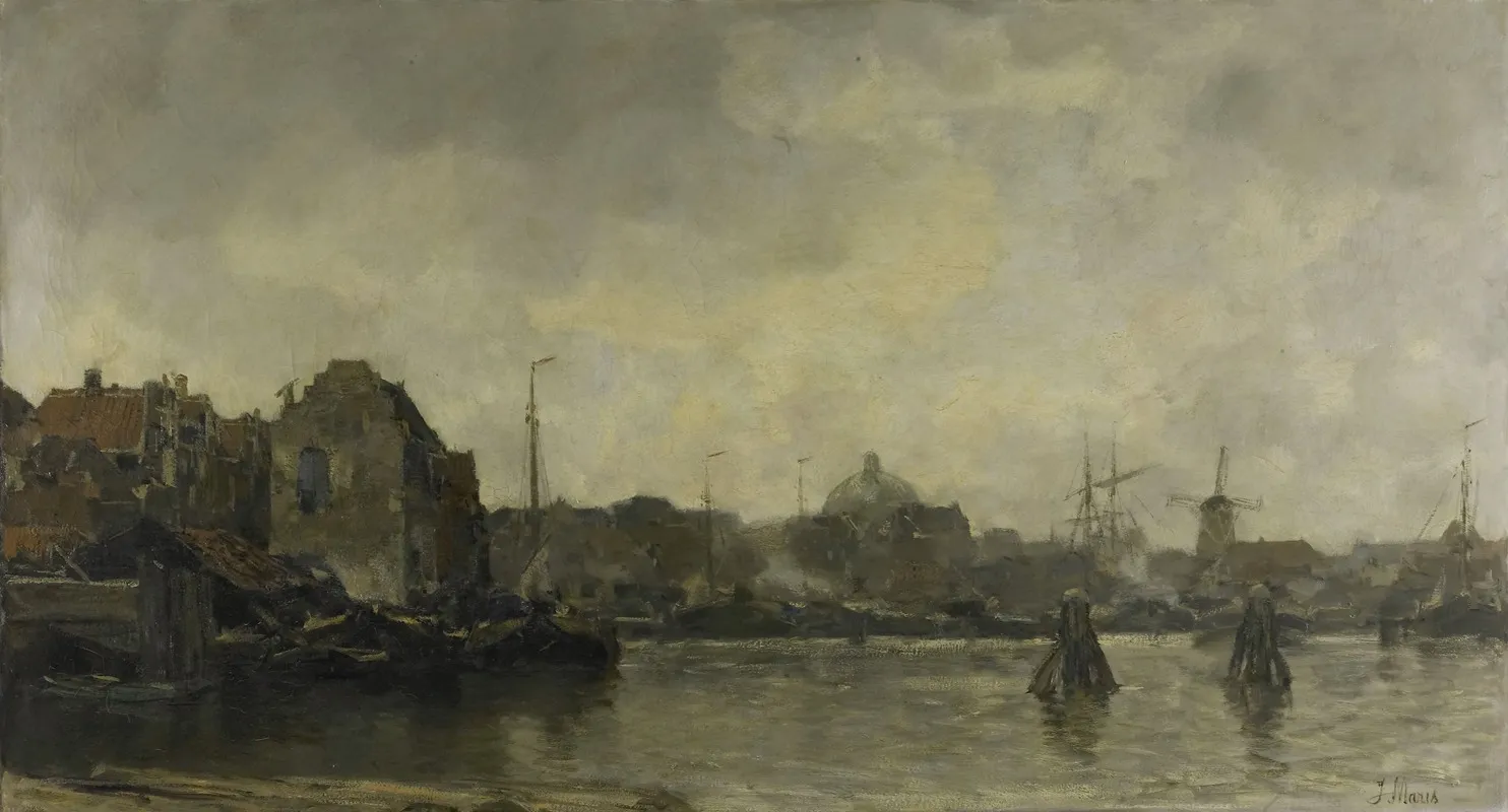 Stadsgezicht 2 by Jacob Maris - Canvas Print