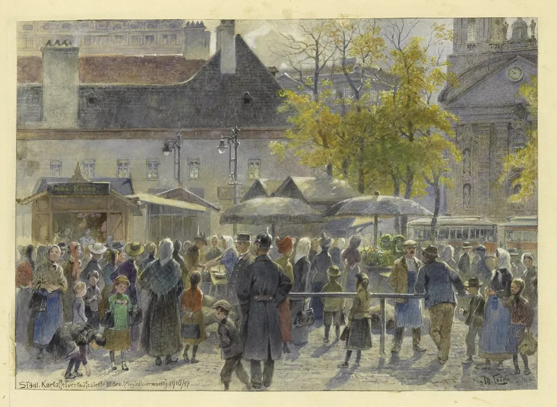 Stadtische Kartoffelverkaufsstelle Iii Bez Augustinermarkt by Moritz Ledeli - Canvas Print