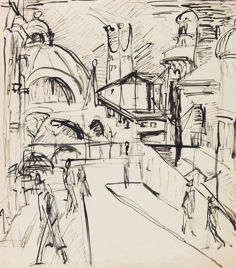 Stadtszene Nollendorfplatz by Ernst Ludwig Kirchner - Canvas Print