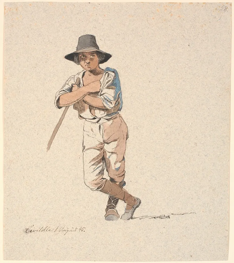 Staende Hyrdedreng by Johan Thomas Lundbye - Canvas Print