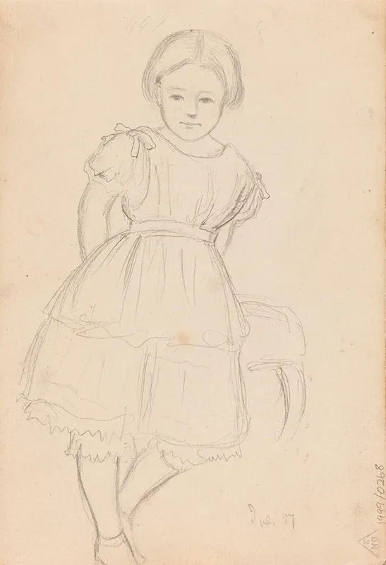 Staende Jente by Hans Gude - Canvas Print