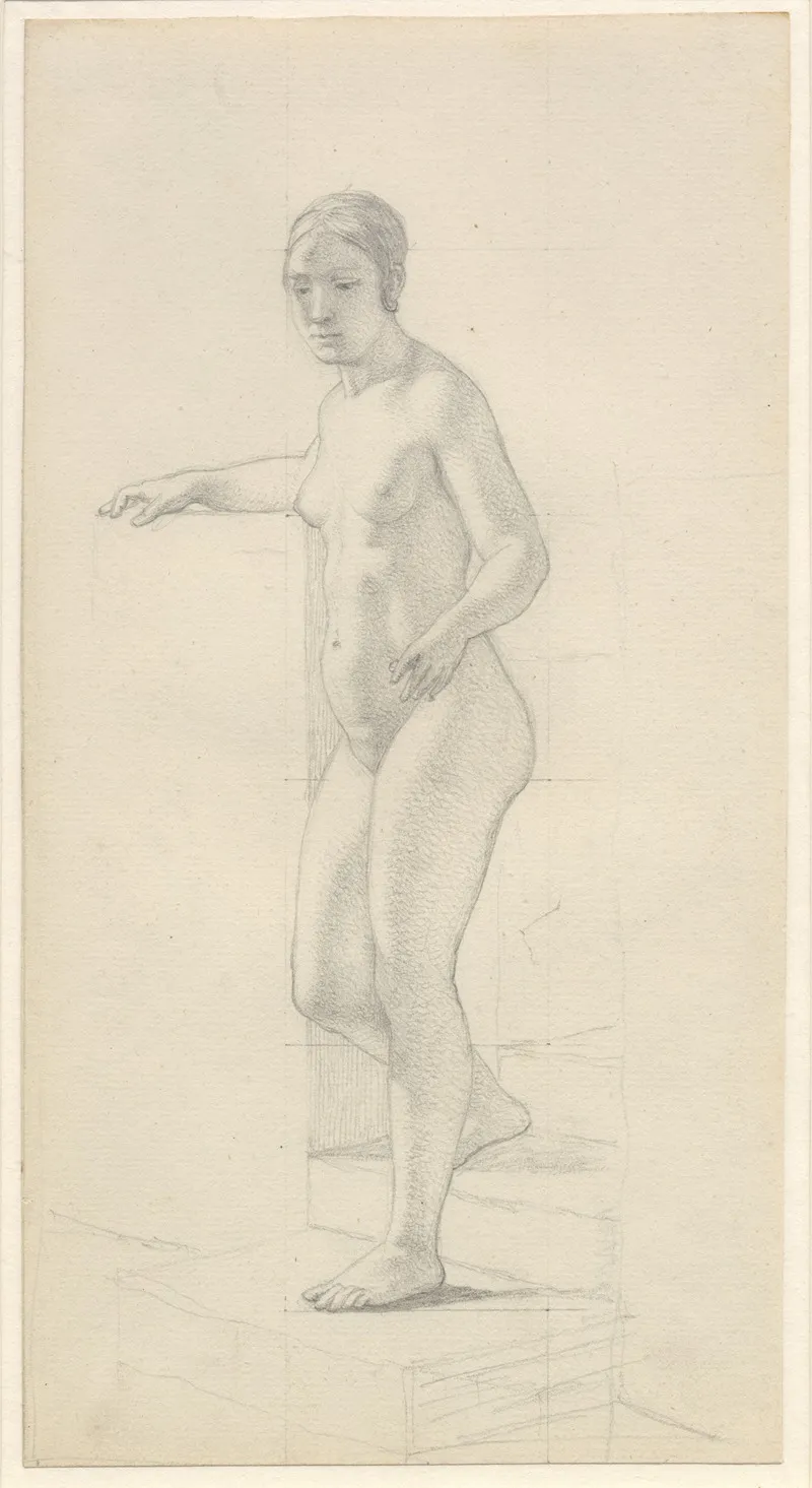 Staende Kvindelig Model 3 by Christoffer Wilhelm Eckersberg - Canvas Print