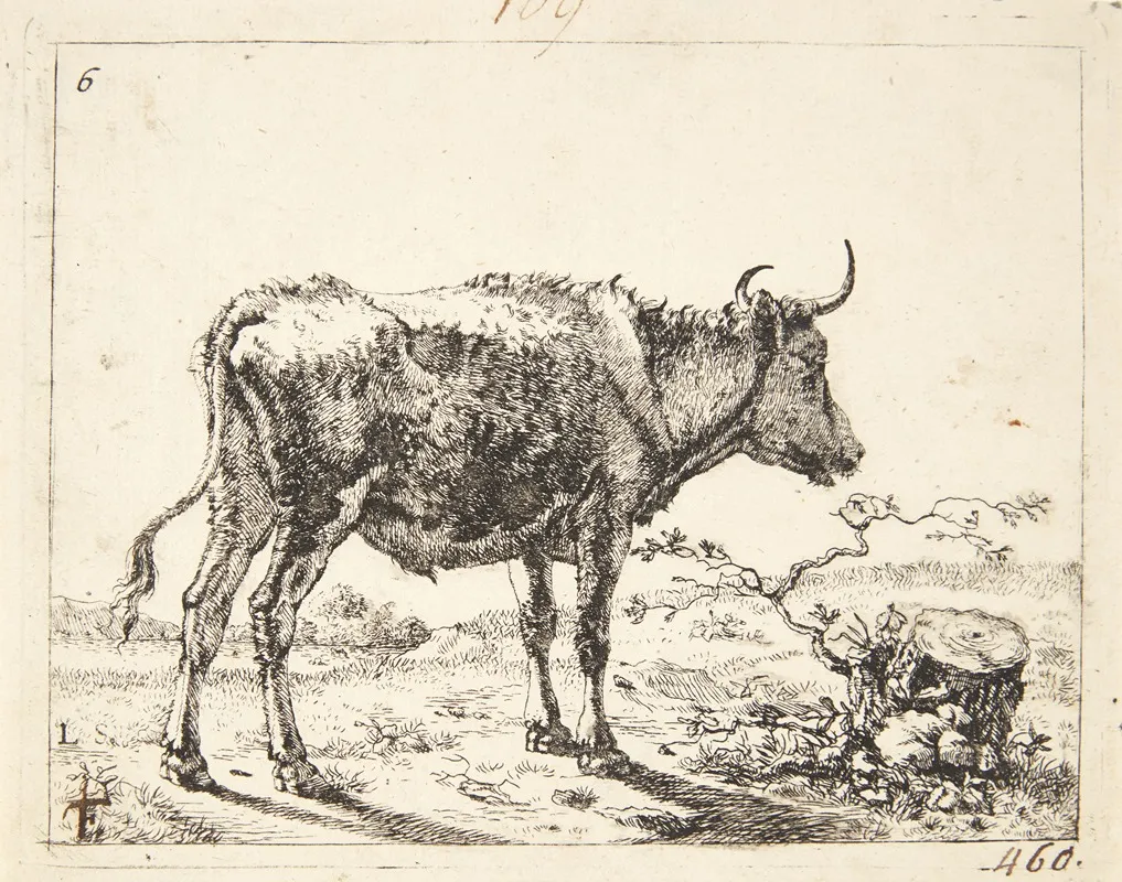 Staende Stud Vendt Mod Hojre by Marcus de Bye - Canvas Print