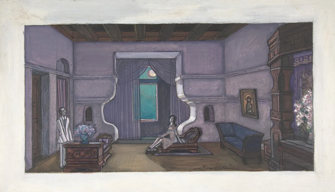 Stage Design For Nikita Balieffs Theatrical Company Called Chauvre Souris New York City