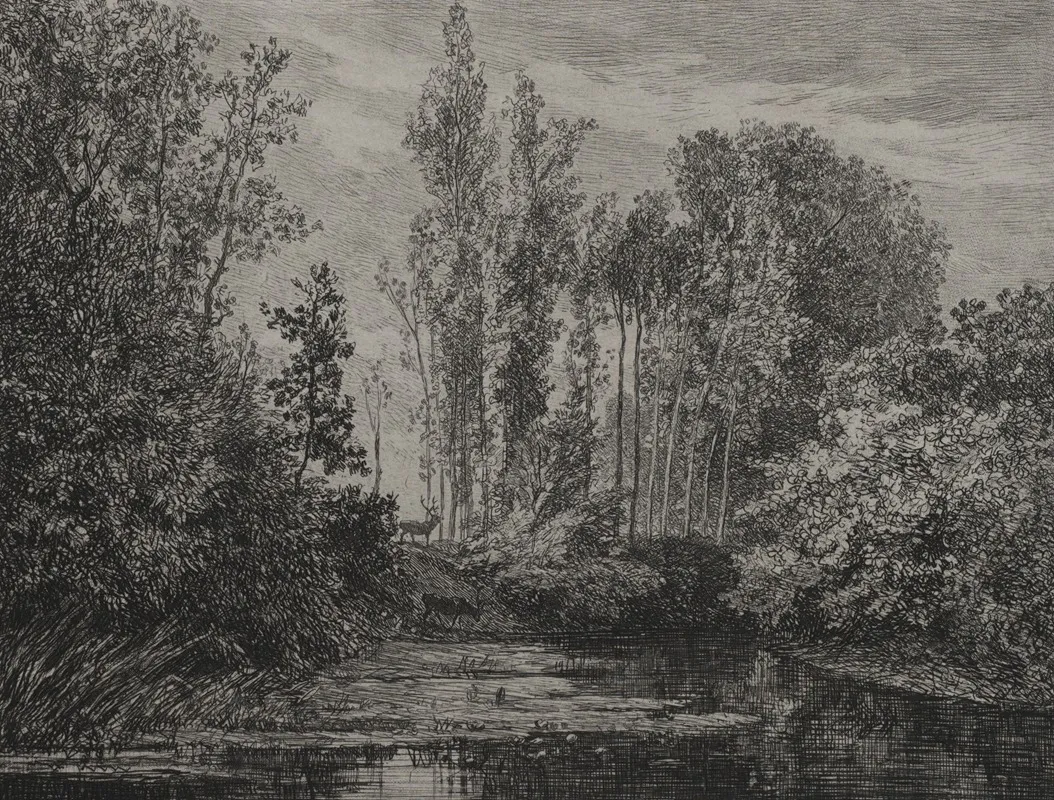 Stags At The Waters Edge