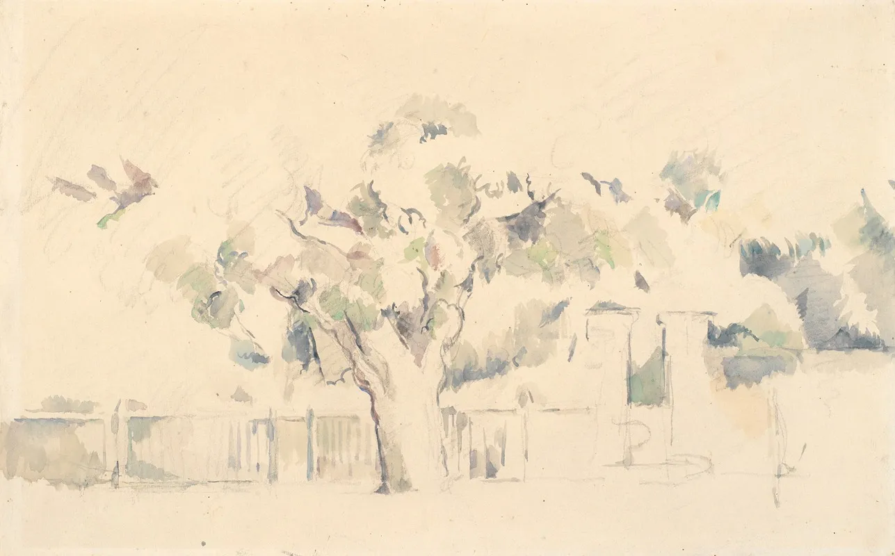 Stakittet by Paul Cézanne - Canvas Print