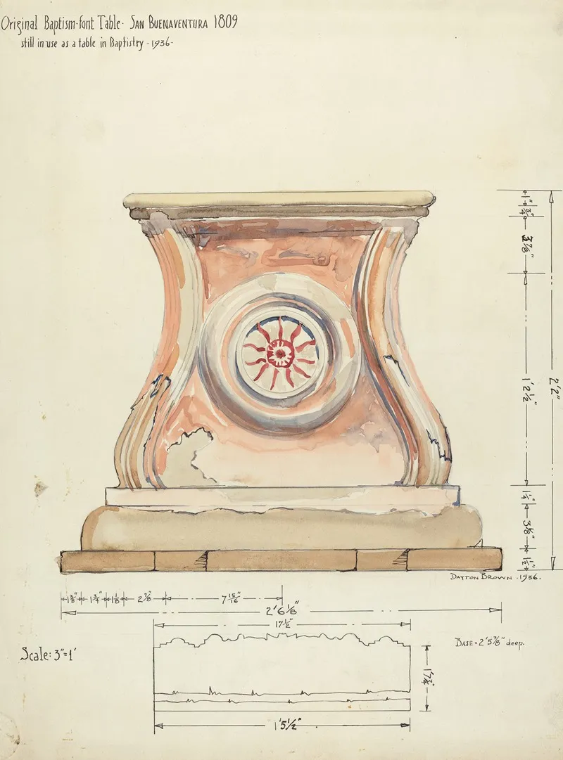 Stand For Baptismal Font by Edward Jewett - Canvas Print