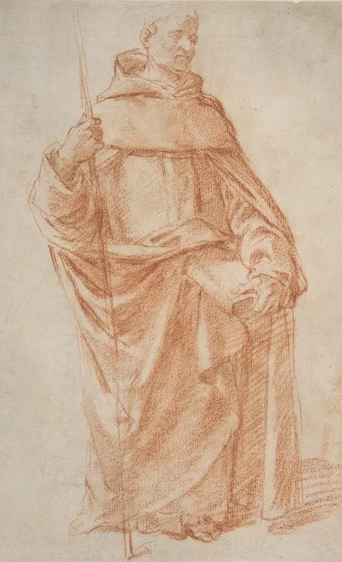 Standing Dominican Or Servite Holding A Book And Staff