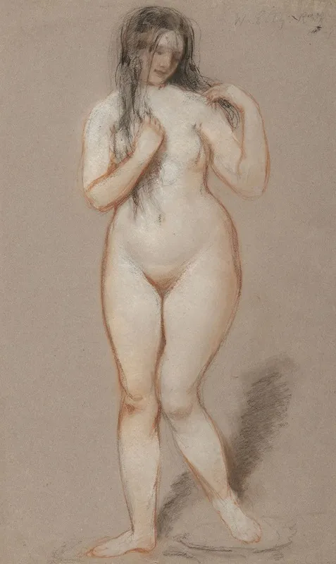 Standing Female Nude 13 by William Etty - Canvas Print