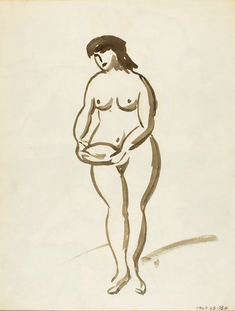 Standing Female Nude 20 by Carl Newman - Canvas Print