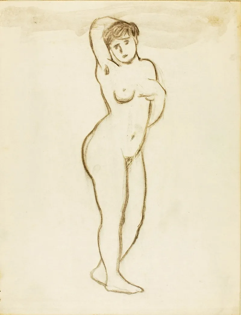 Standing Female Nude 30 by Carl Newman - Canvas Print