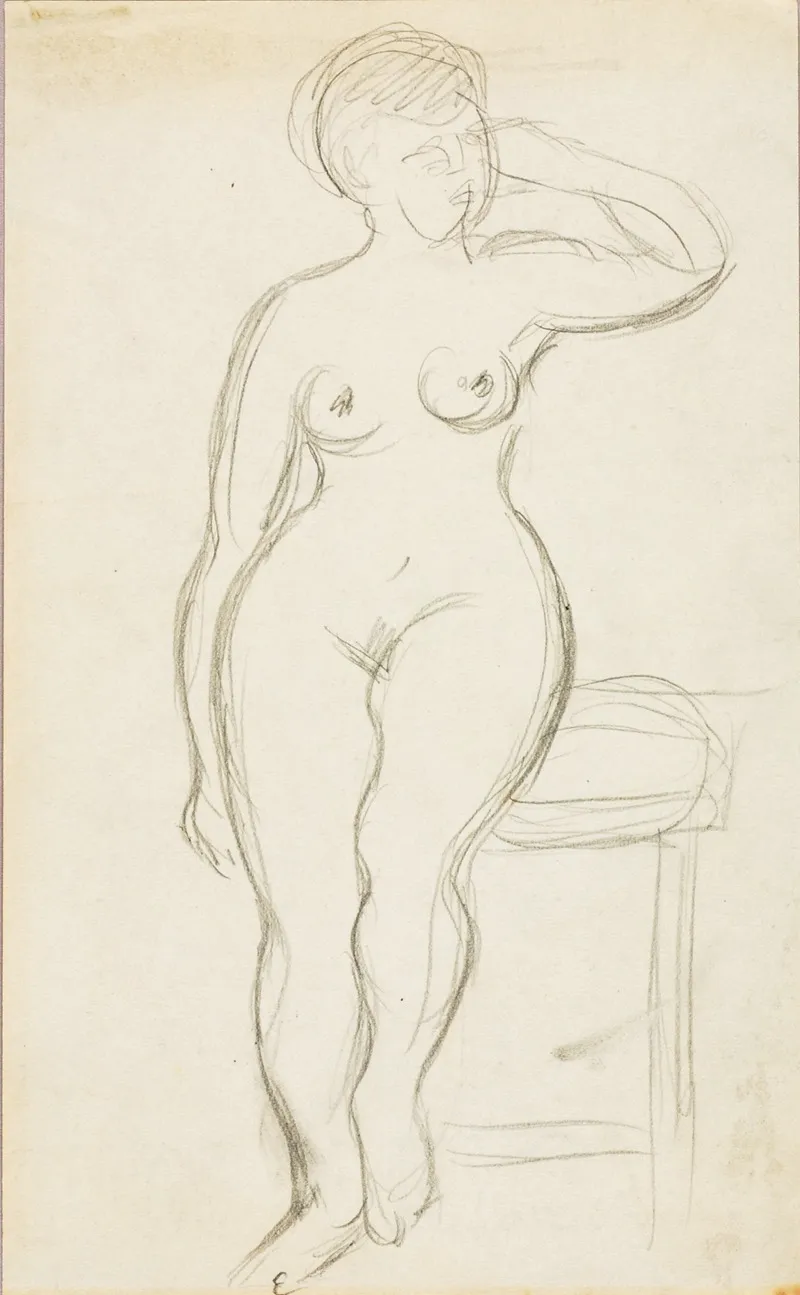 Standing Female Nude 42 by Carl Newman - Canvas Print