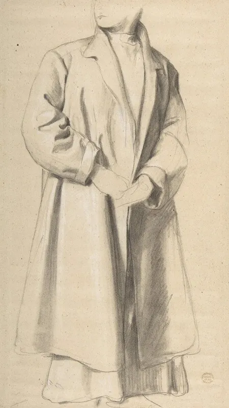 Standing Figure In A Long Coat by Romain Cazes - Canvas Print