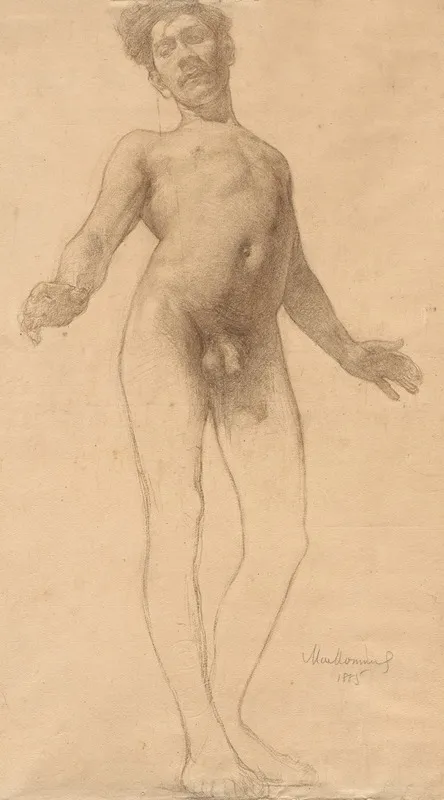 Standing Male Nude 2 by Frederick William MacMonnies - Canvas Print