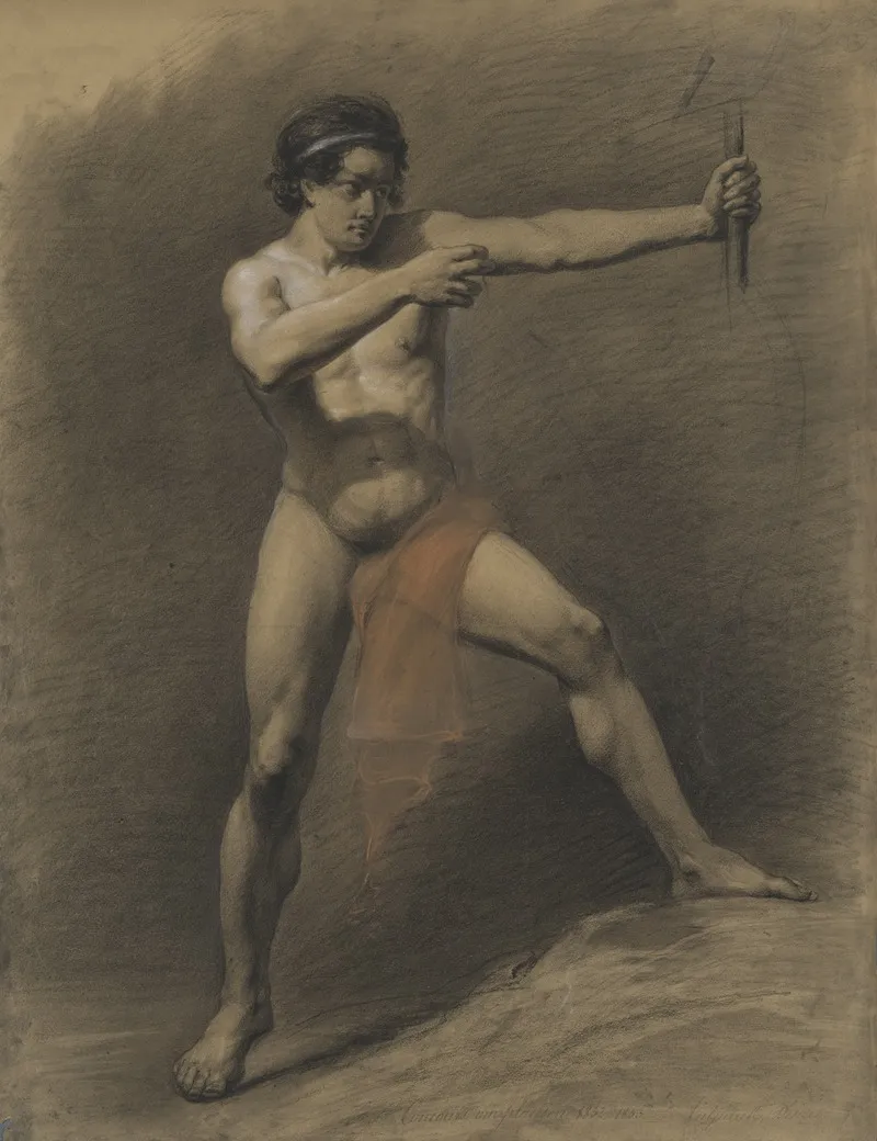 Standing Male Nude 50 by Désiré Tulpinck  - Canvas Print