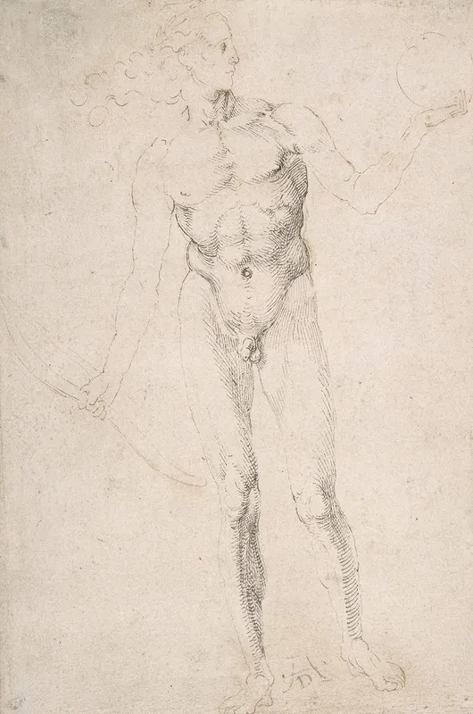 Standing Male Nude Holding A Bow Poynter Apollo