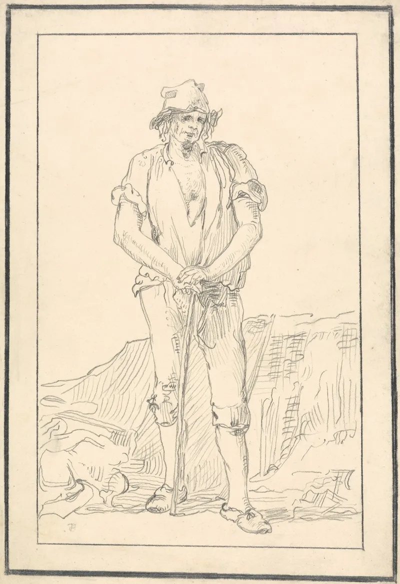 Standing Man With A Staff