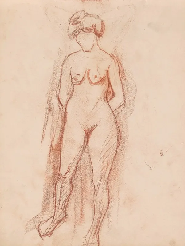 Standing Nude 15 by Jules Schmalzigaug - Canvas Print