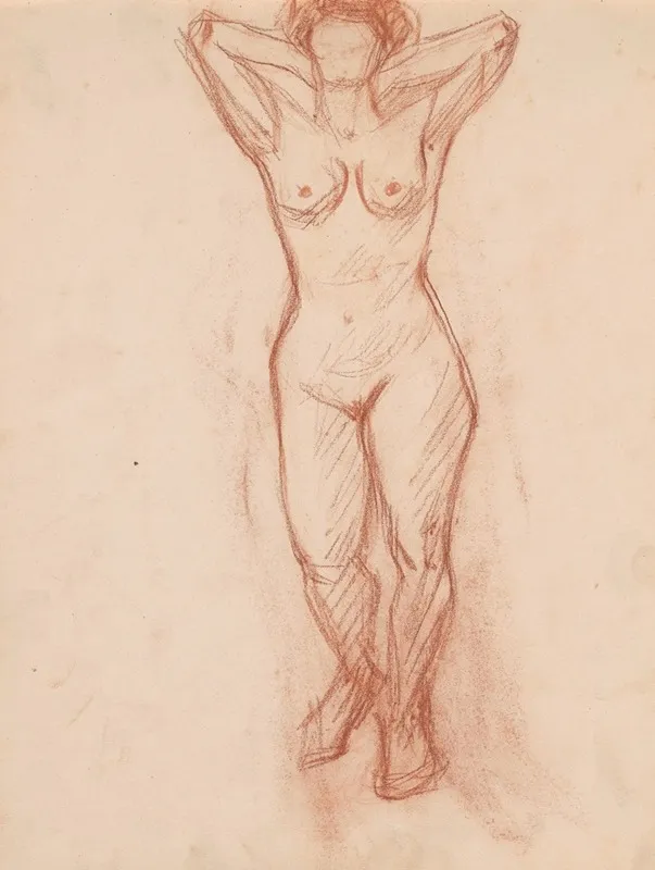 Standing Nude 16 by Jules Schmalzigaug - Canvas Print