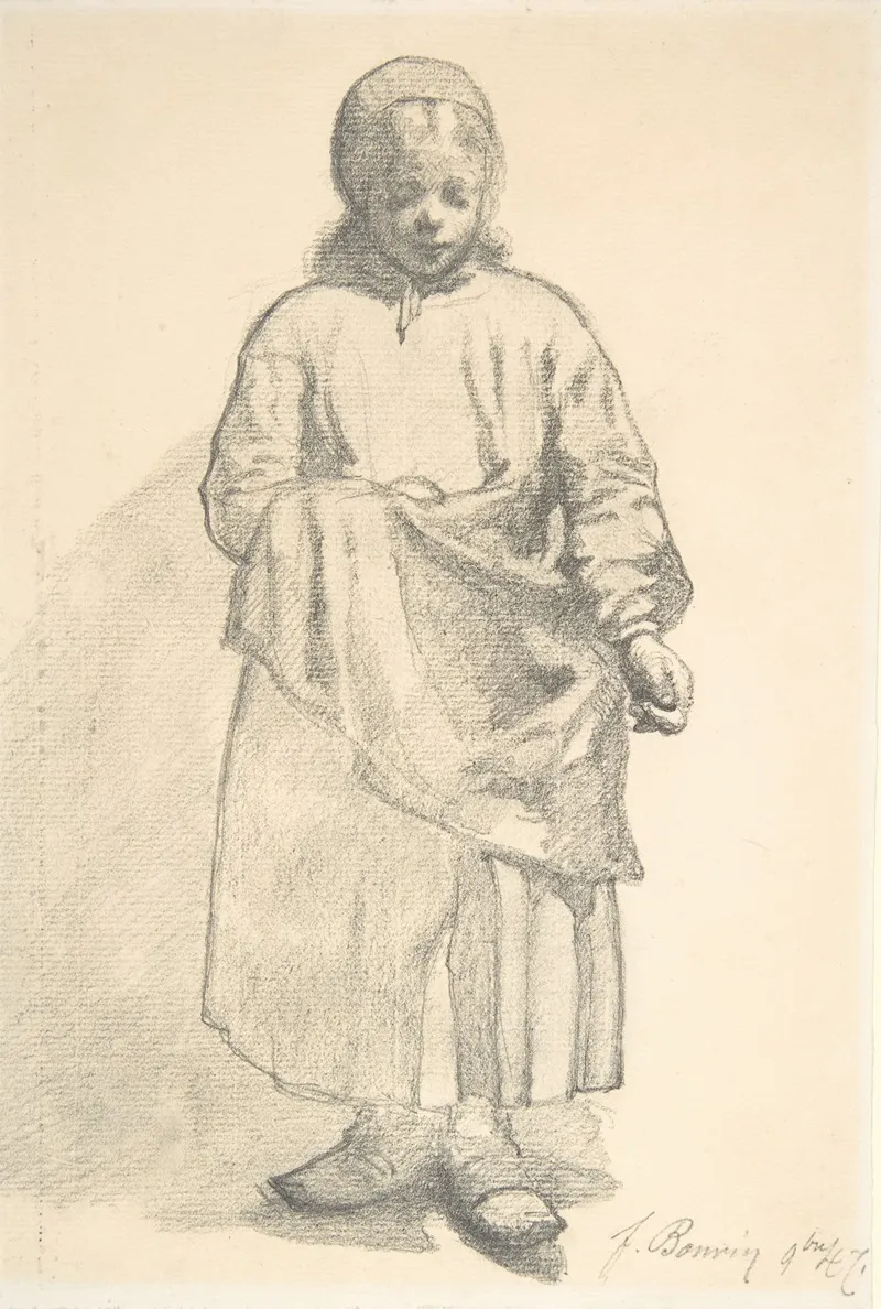 Standing Peasant Girl 3 by François Bonvin - Canvas Print