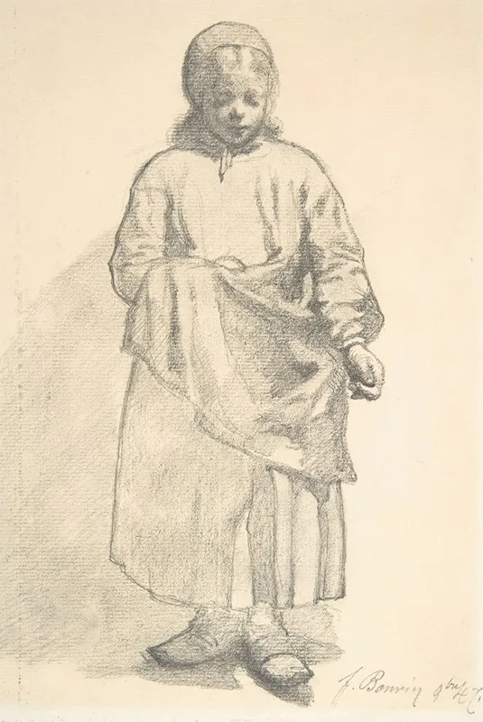 Standing Peasant Girl by François Bonvin - Canvas Print
